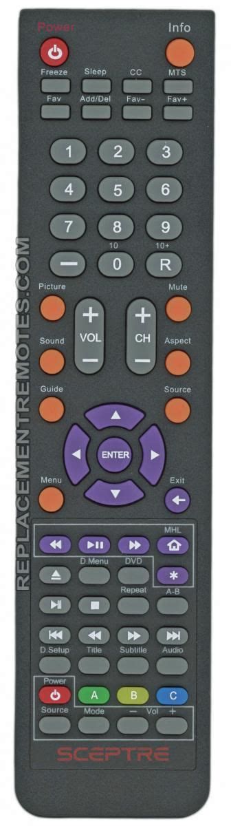 Sceptre Remote Control Code List 的图像结果