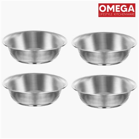 Buy OMEGA Set of 4 Stainless Steel Flower Vati Katori - 180ml from ...