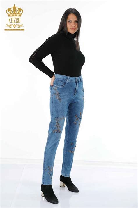 Venta al por mayor Jeans de Mujer Patrón Bordado de Piedra de Cristal ...