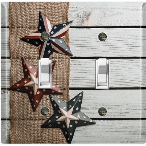 WorldAcc American Flag Star White Fence Nature Themed 2 - Gang Toggle ...