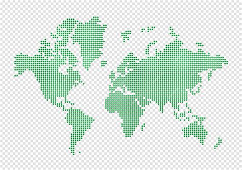 Premium PSD | World map made of green dots isolated on transparent ...