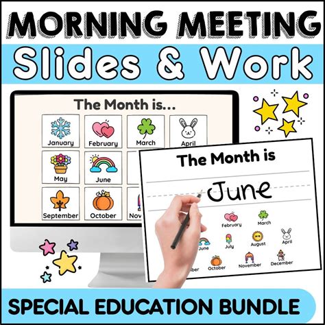 Morning Meeting Slides & Work for Special Education | Google Slides ...
