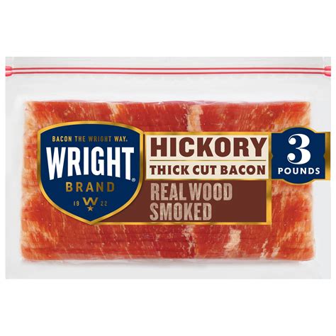 Wright Brand Hickory Real Wood Smoked Thick Cut Bacon