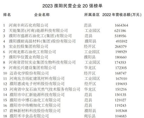 2023濮阳民营企业系列榜单发布_腾讯新闻