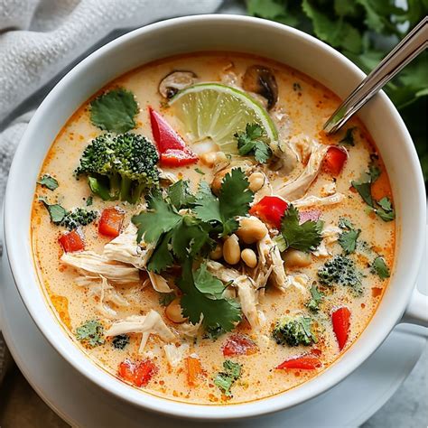 Crockpot Thai Coconut Chicken Soup