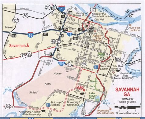 Savannah Georgia Geography Map