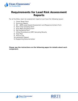 lead-based paint risk assessment cover sheet Doc Template | pdfFiller