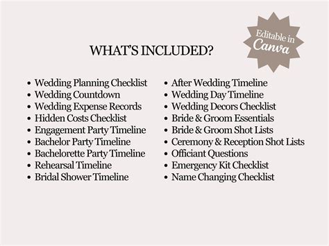 Image result for Full Wedding Checklist