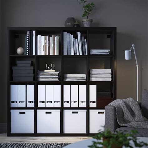 KALLAX shelving unit, black-brown, 147x147 cm (577/8x575/8") - IKEA