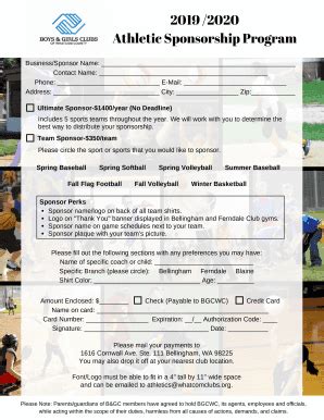 Fillable Online Individual Athlete Sponsorship Request Letter Fax Email ...