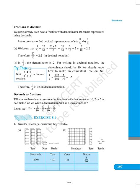 Decimals - NCERT Book of Class 6 Mathematics