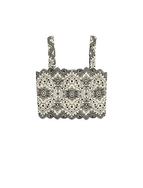 Buy Pure Cotton Broderie Slim Fit Crop Top at Marks & Spencer