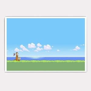 Hawtskin Calvin And Hobbes Looking At The Horizon 18X12 Inch Ready To ...