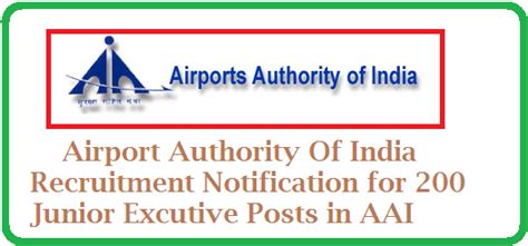 AAI- Airport Authority of India Recruitment Notification for 200 Junior ...