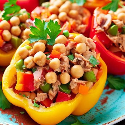 Mediterranean Tuna and Chickpea Stuffed Bell Peppers – An Easy and ...
