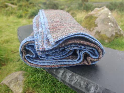 King / Queen Size Wool Blanket - Multicolour Stripes- 90″ x 100″ (228 x ...