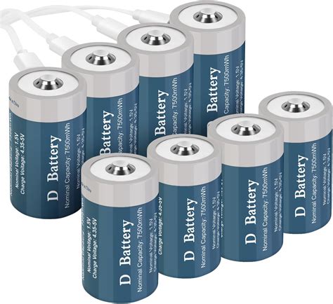 Amazon.com: Palogreen D Cell Rechargeable Batteries 8 Pack 1.5v ...