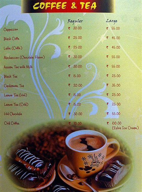 Menu at Pick & Mix, Kolkata