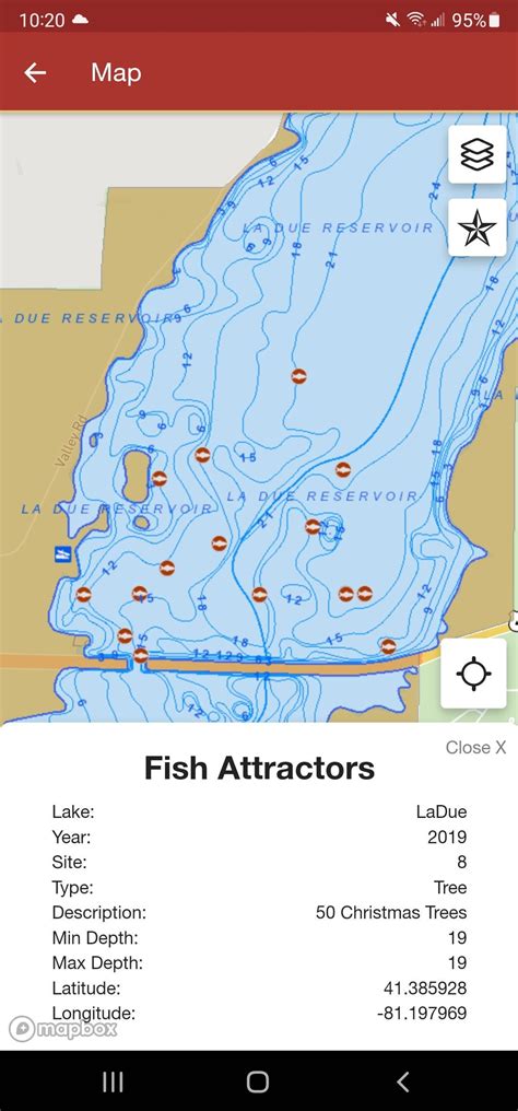 Ladue Fish Attractors on map | Ohio Game Fishing