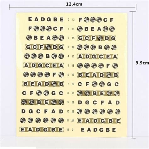 Guitar Fret Scale Musical StickerNeck Fingerboard FretboardNote Learn ...