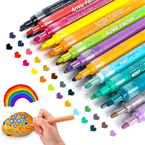 like it 24 Pack Acrylic Paint Marker Pens for Art, Rocks, Painting ...