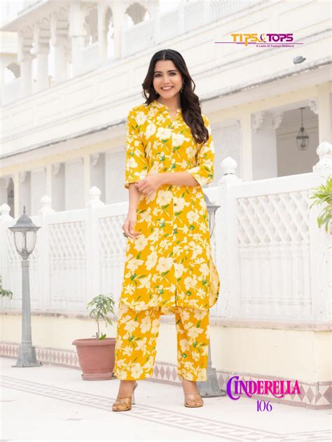 Tips And Tops Cinderella Vol 2 Rayon Printed Co Ord Set: Textilecatalog