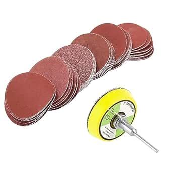 Bestgle 60pcs 2 inch Sanding Discs Pad Sander Disk Kits with 1/8 inch ...