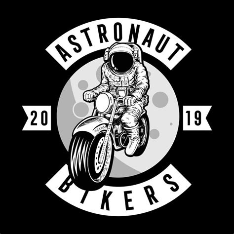 Astronautes motards | Vecteur Premium