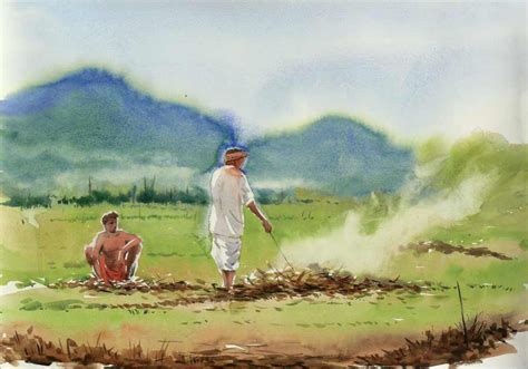 Buy Painting Farmers Artwork No 2817 by Indian Artist Raktim Chatterjee