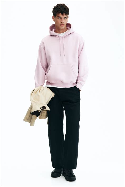 Loose Fit Hoodie - Pink - Men | H&M IN