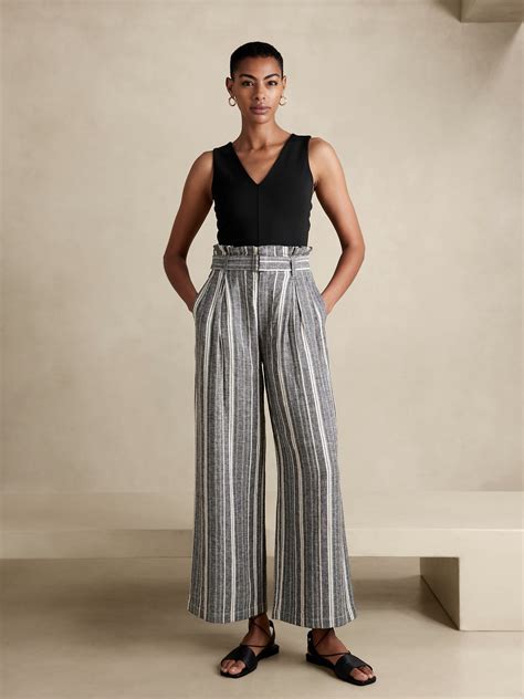 Linen-Blend Paperbag Pant | Banana Republic Factory