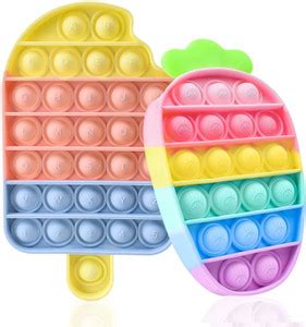 QBLYN Pop It Fidget Combo Square and Heart Toy, Push Pop Bubble Fidget ...