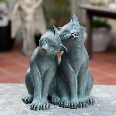 Amazon.com : OLOMA Little CAT 19 lb. Cat Statue, Concrete Cat Statues ...