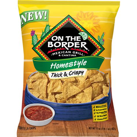 On The Border Tortilla Chips, Thick & Crispy, Homestyle (17 oz ...