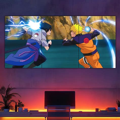 Naruto Sasuke Fight Split Poster – Frame Kro