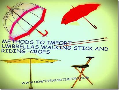 Importing procedures: Umbrellas, sun umbrellas, walking sticks, seat ...