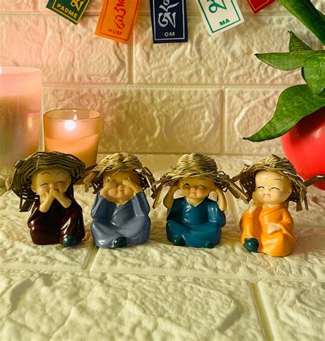 Baby Monk Buddha with caps - Set of 4 – Teal By Tanvi