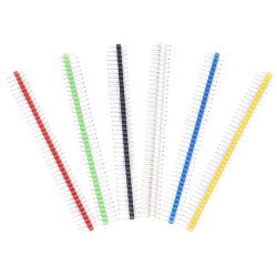 1x40 Male Header 40 Pin 2.54mm 180 Degree - White
