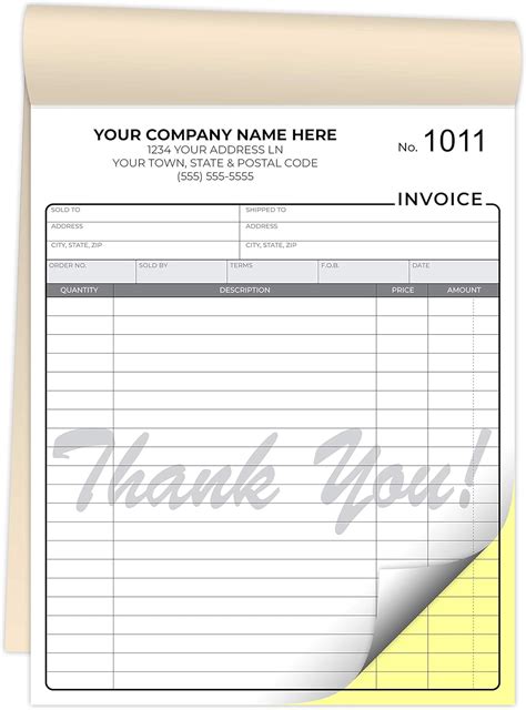 Custom Carbonless Invoice Form Books 8.5 x 11 Inches India | Ubuy