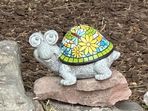 Mosaic Turtle Solar Light Outdoor Garden Statue, 10.5x7 | At Home