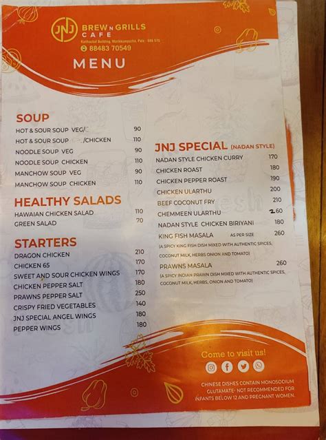 Menu at Brew n Grills Cafe, Pala