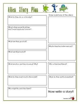 Alien Story Worksheet 的图像结果