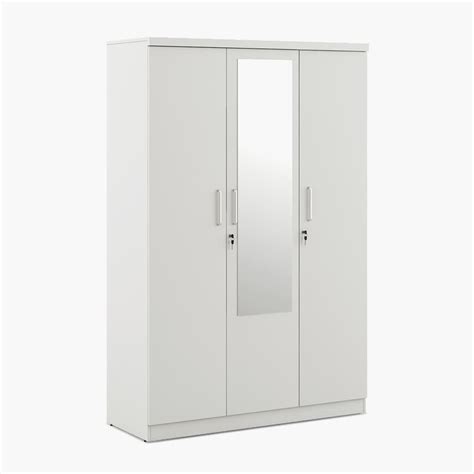 Buy Helios Reynan 3-Door Wardrobe with Mirror - White from Helios by ...