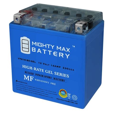 Mighty Max Battery 12-Volt 230 Amps CCA Motorcycle Battery YTX16-BSGEL ...