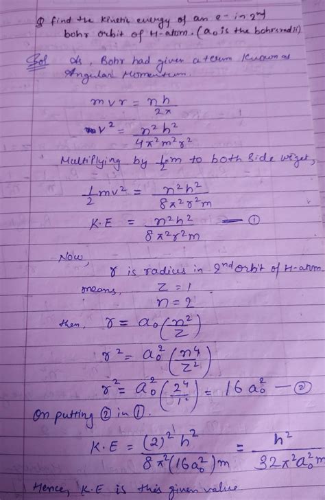 kinetic energy of an electron in second Bohr orbit of Li^+2 ion10.8ev13 ...