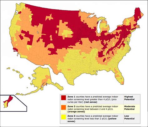 Radon Maps: Radon Zones in USA