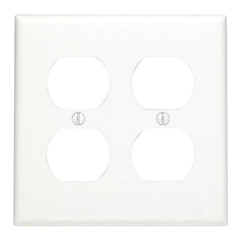 2 -Gang Standard Size White Nylon Indoor Duplex Wall Plate 25 -Pack in ...