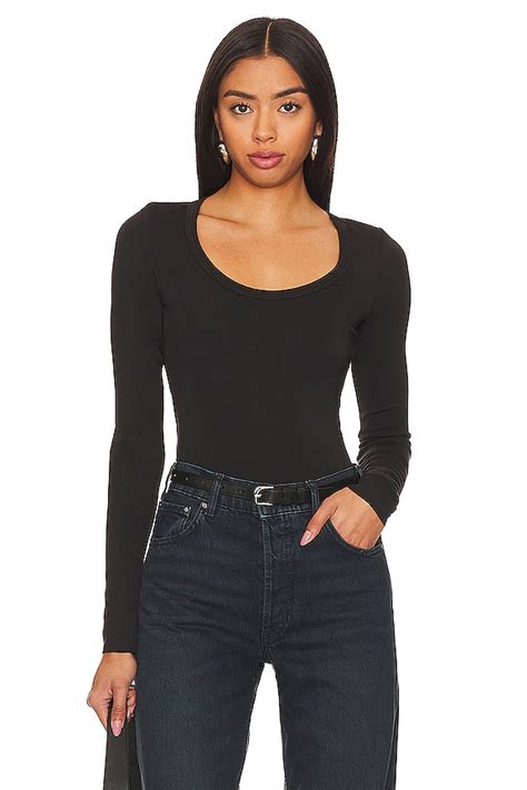 The Range No Bra Club Scoop Top in Jet Black | REVOLVE