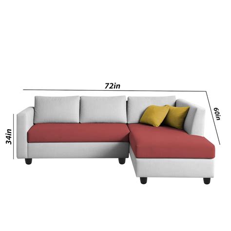 Casaliving Max RHS 4 Seater L Shape Sofa Set for Living Room (Maroon G