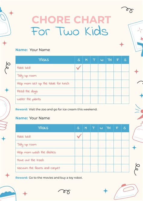 Free Chore Chart Templates, Editable and Printable
